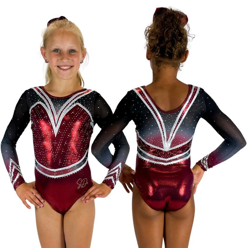 Justaucorps Gymnastique Fille Ranrann Manches Longues Strass - Tenue Patinage Danse 5-16 Ans