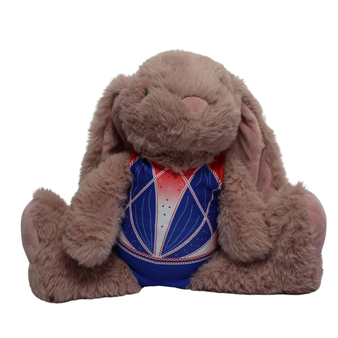 Konijn met Turnpakje Ariana Rood Wit Blauw