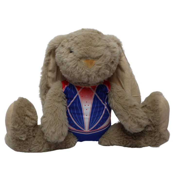 Konijn met Turnpakje Ariana Rood Wit Blauw