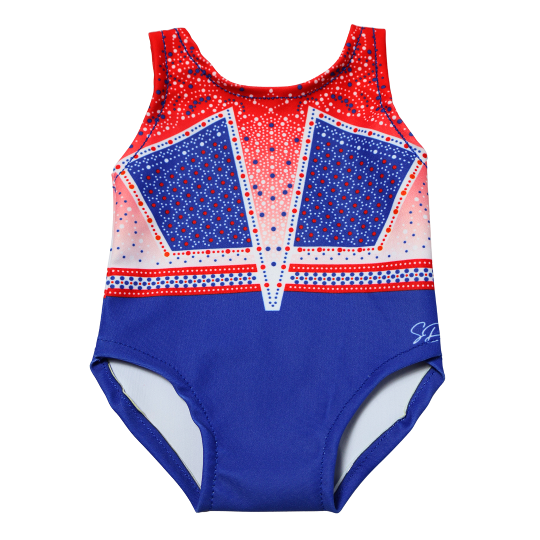 Konijn met Turnpakje Loua Rood Wit Blauw
