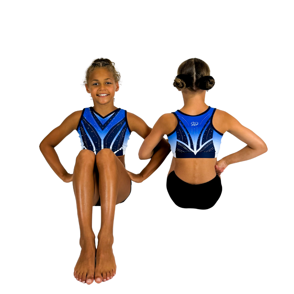Sparkle&amp;Dream Turntopje Soof Navy Blauw Wit