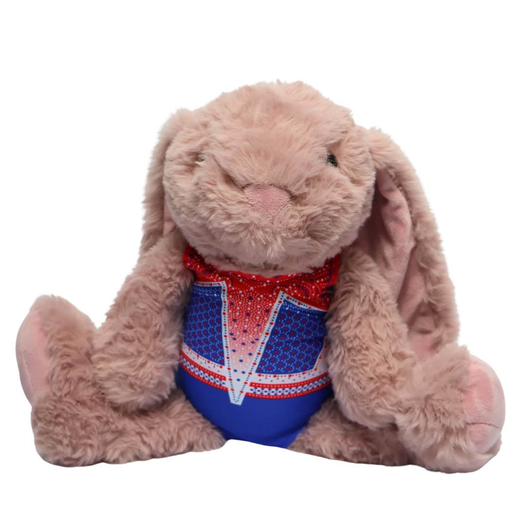 Konijn met Turnpakje Loua Rood Wit Blauw