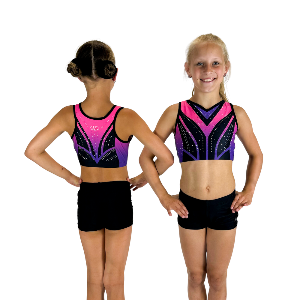 Sparkle&amp;Dream Turntopje Soof Zwart Paars Roze
