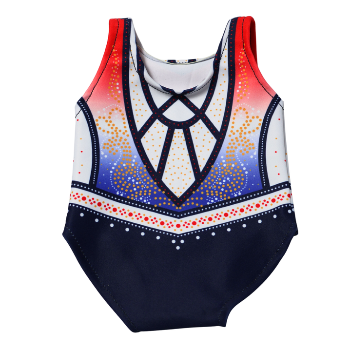 Konijn met Turnpakje Danae Rood Wit Blauw