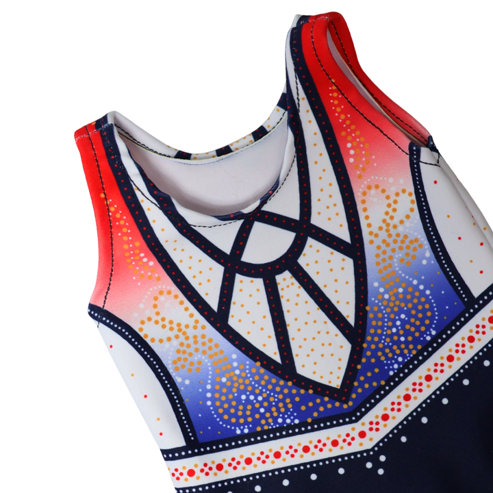 Konijn met Turnpakje Danae Rood Wit Blauw