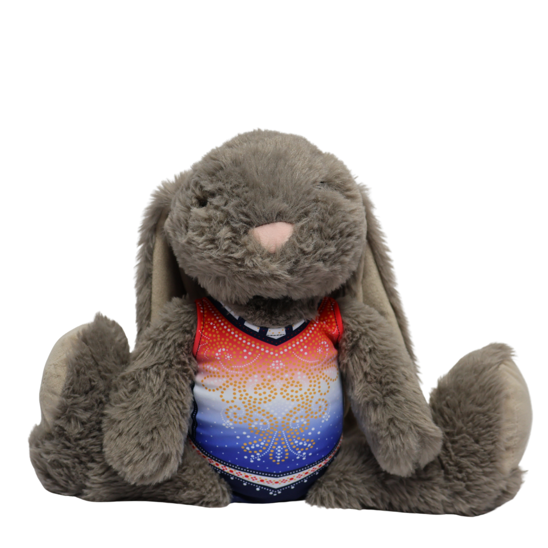 Konijn met Turnpakje Danae Rood Wit Blauw