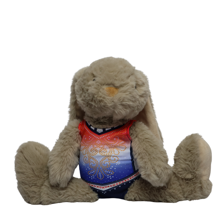 Konijn met Turnpakje Danae Rood Wit Blauw