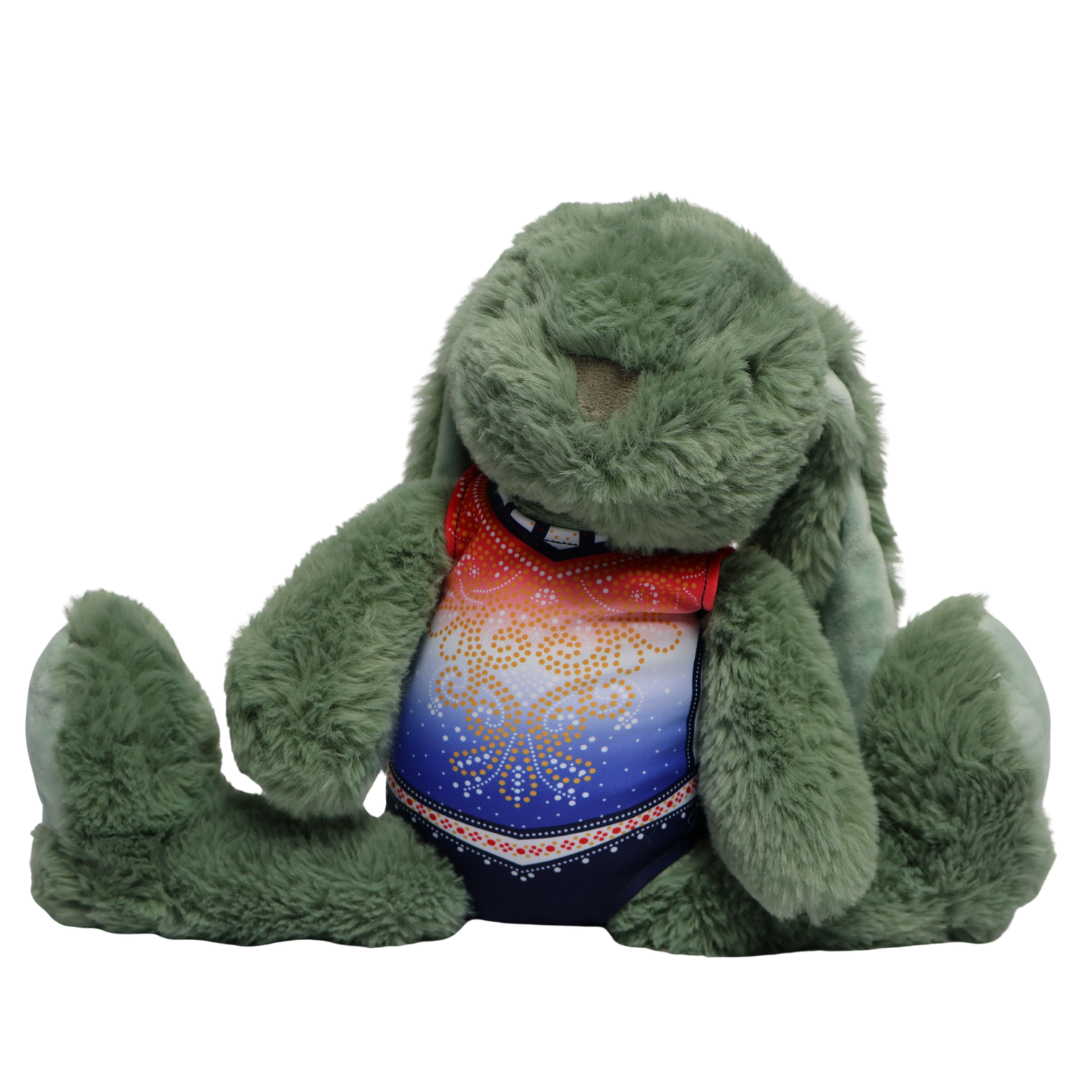 Konijn met Turnpakje Danae Rood Wit Blauw