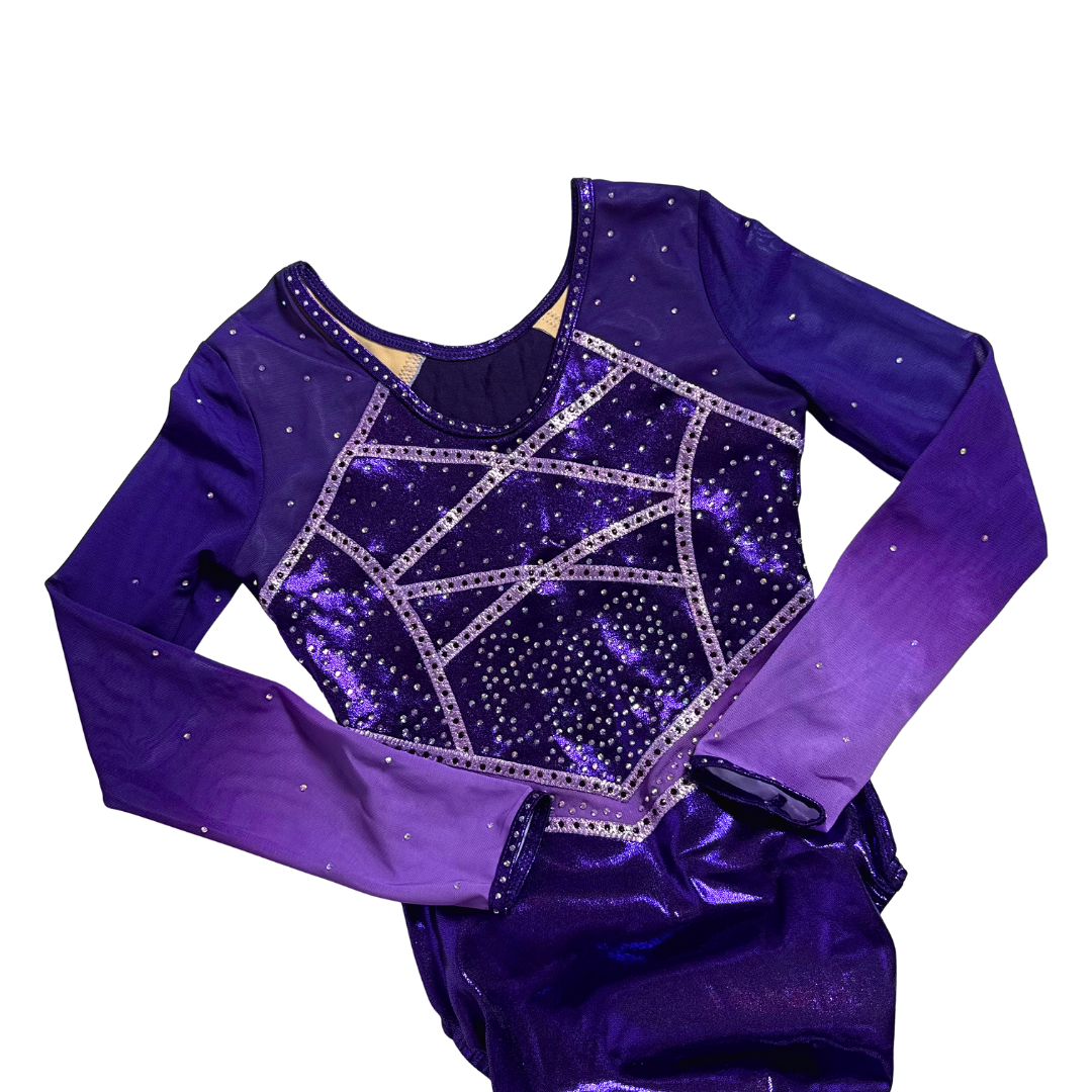 Leotard Simone Purple Lilac Long Sleeve - Sparkle & Leotard Simone Purple Lilac Long Sleeve - Sparkle &