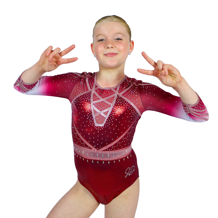 Justaucorps Julia Bordeaux Blush Manches Longues