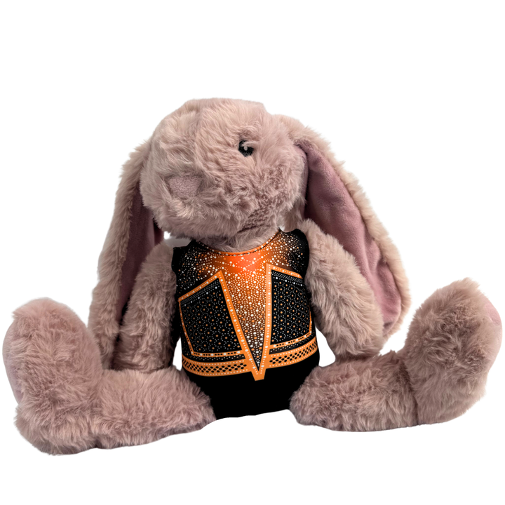 Konijn Roze met Turnpakje Loua Zwart Oranje
