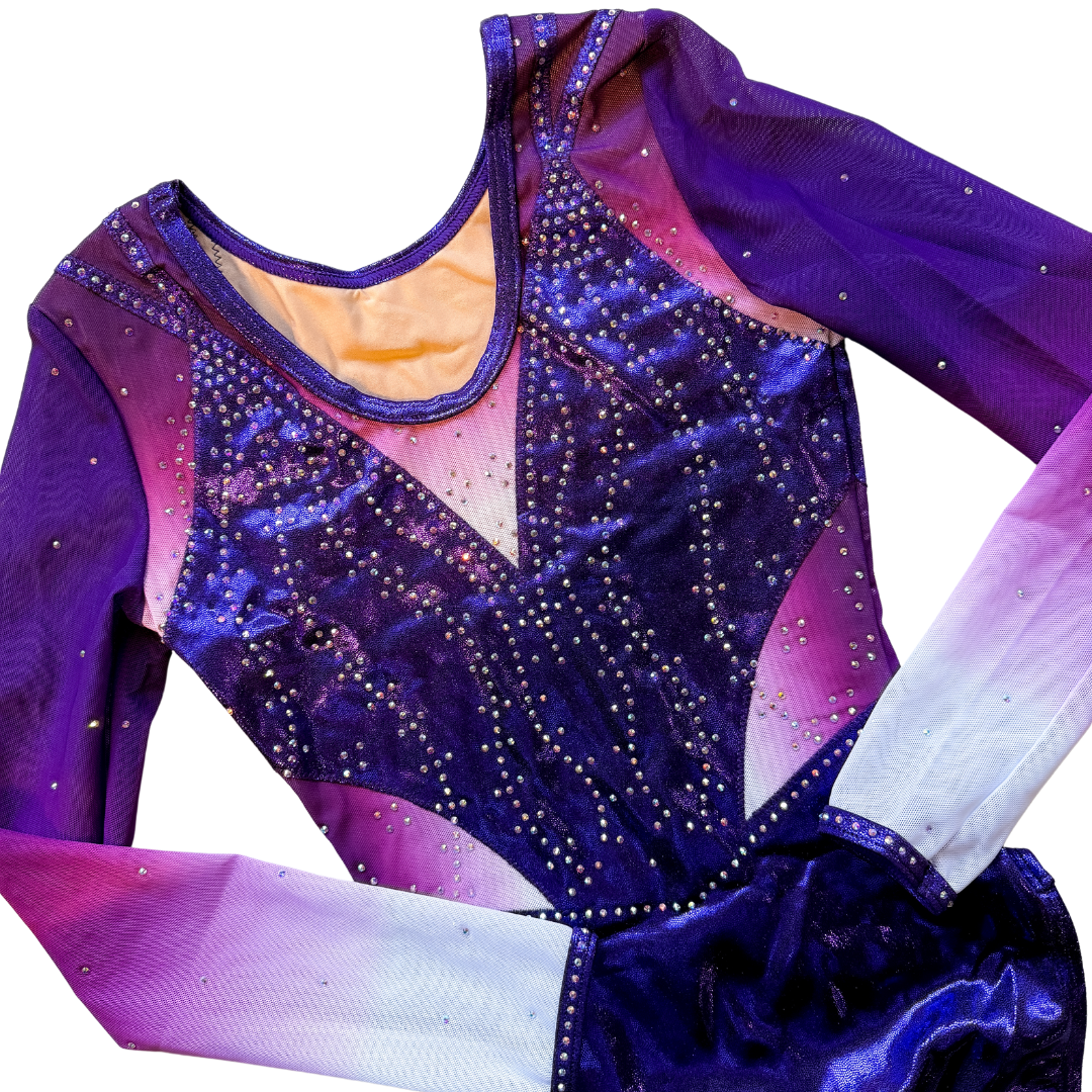 Oyolan Body Femme Danse Brillant Manches Longues – Justaucorps Gymnastique Unitaire Élastique Et Confortable