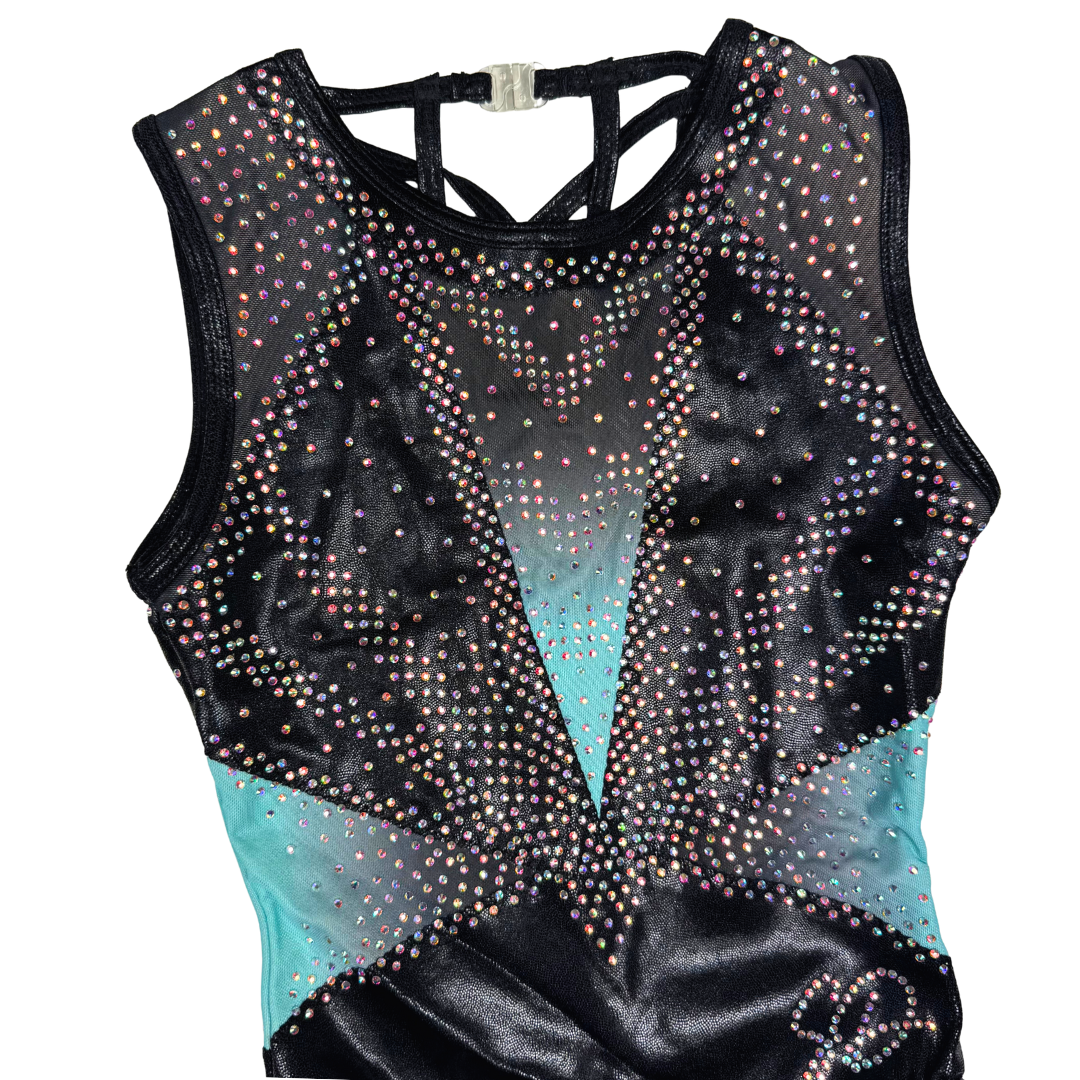 Turnpakje Amy Mint Zwart Mouwloos