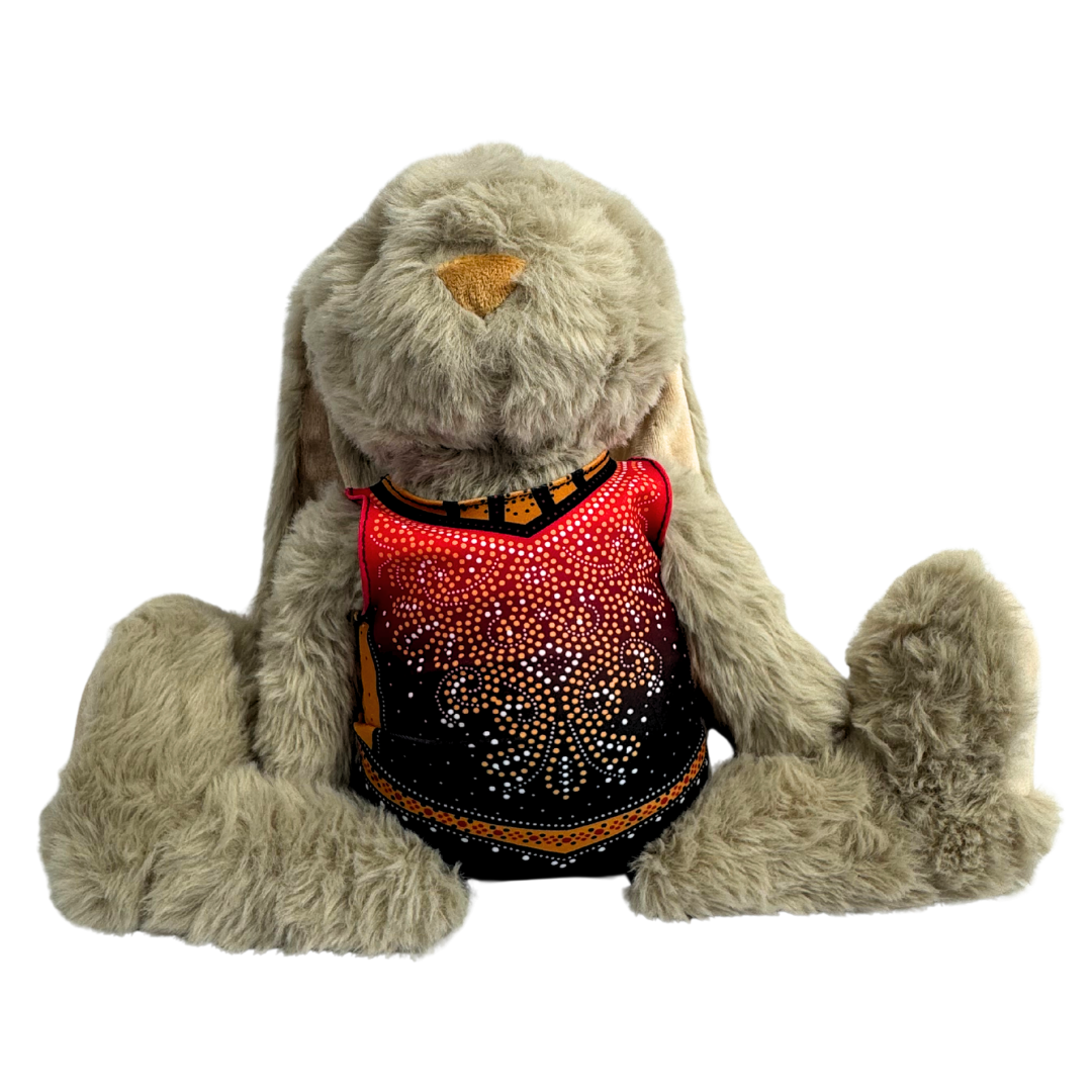 Konijn Bruin met Turnpakje Danae Rood Zwart