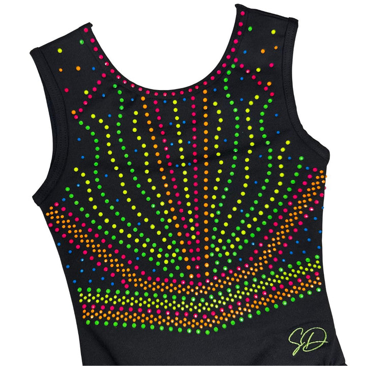 Turnpakje Yfke Zwart Neon Mouwloos