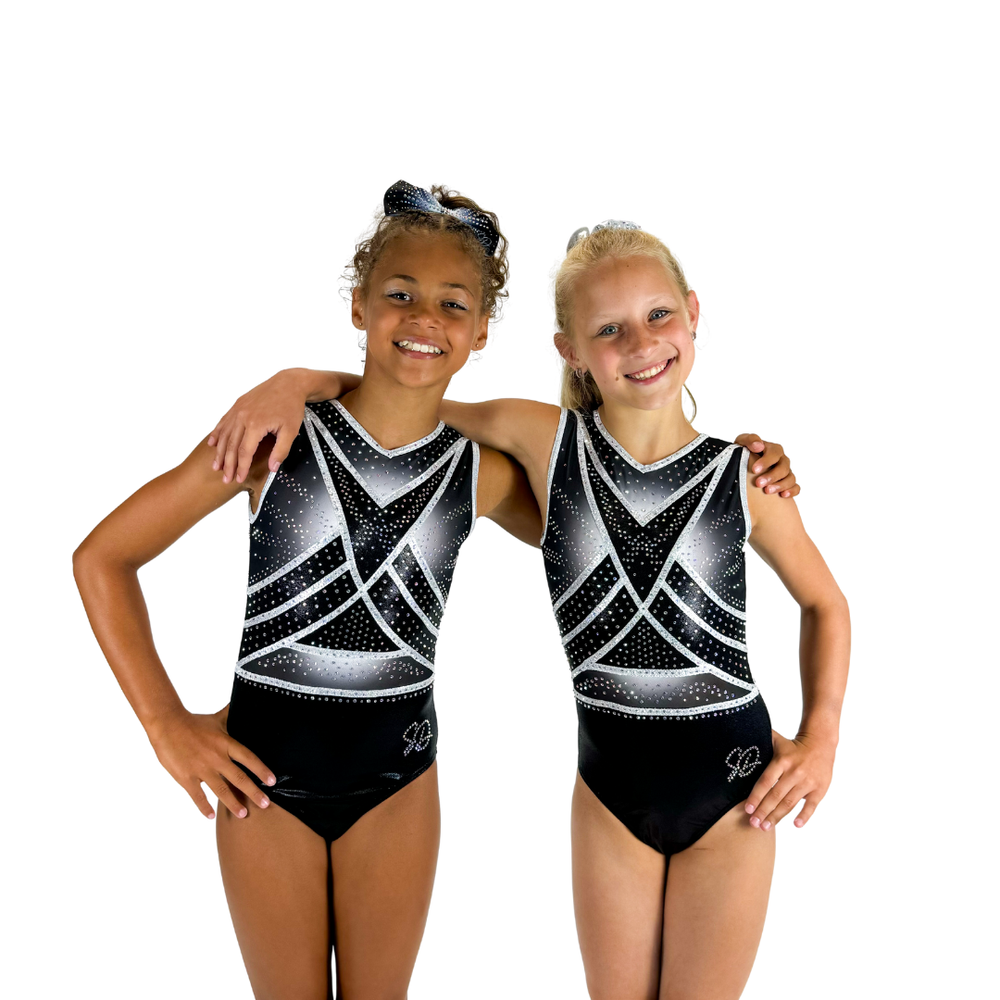 Sparkle&amp;Dream Turnpakje Fem Zilver Zwart mouwloos