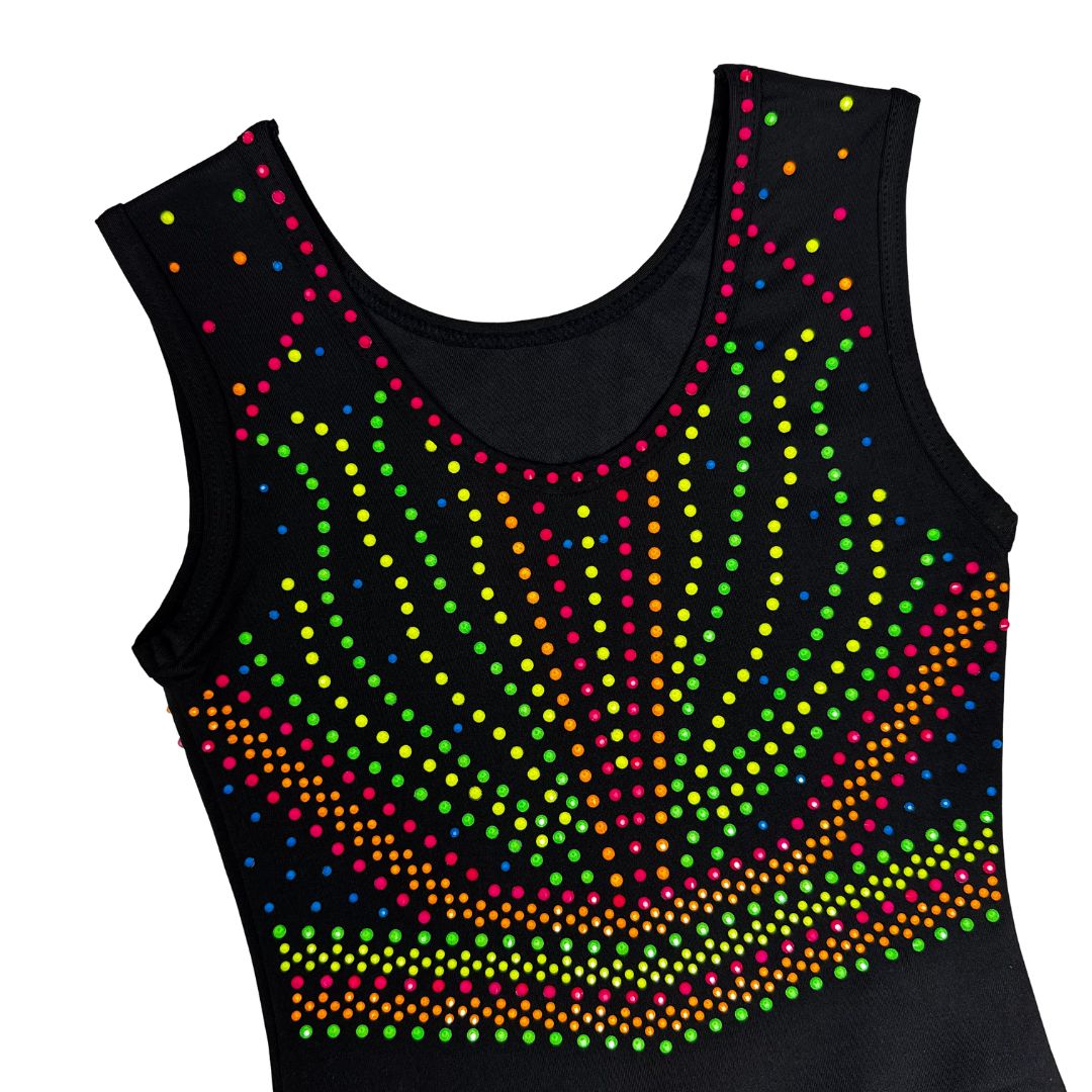 Turnpakje Yfke Zwart Neon Mouwloos