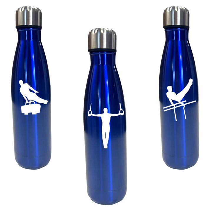 Drinking Bottle Stainless Steel Metallic Blue Men
