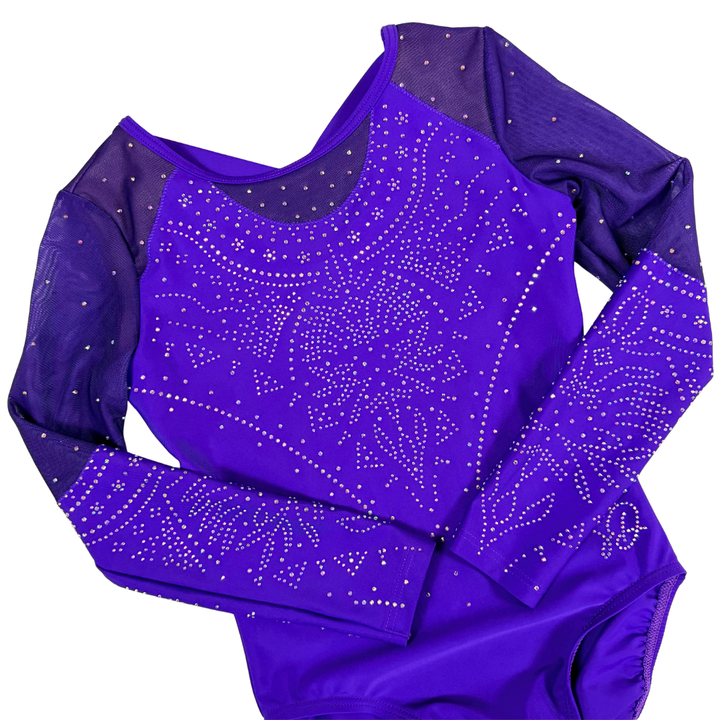 Justaucorps Cato violet manches longues