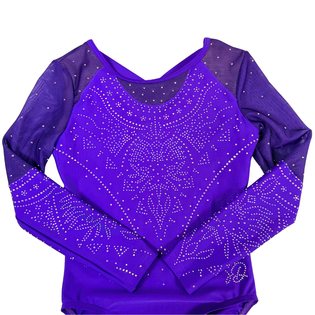 Justaucorps Cato violet manches longues