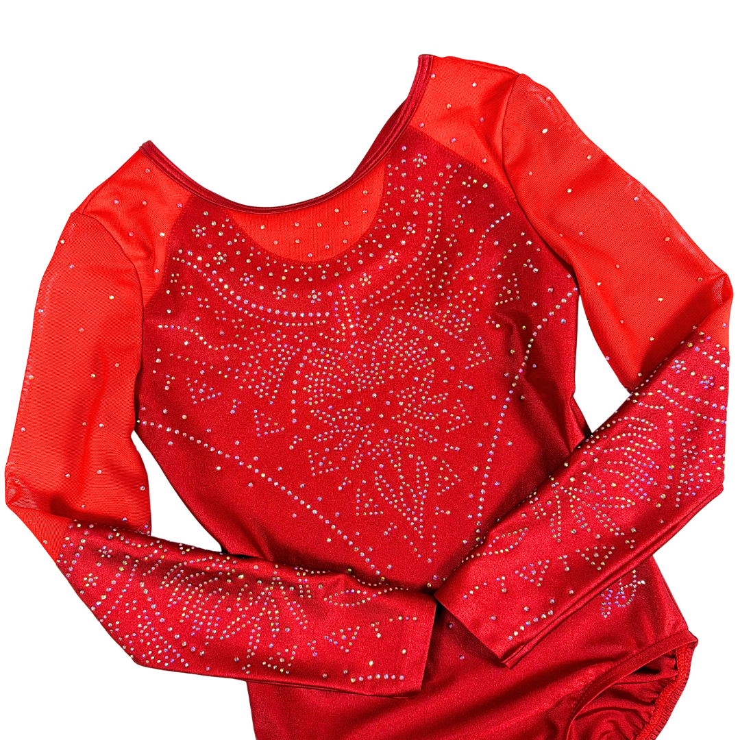 Justaucorps Cato Rouge Manches Longues