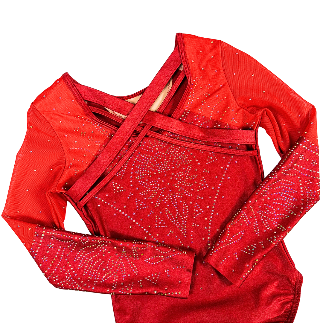 Justaucorps Cato Rouge Manches Longues