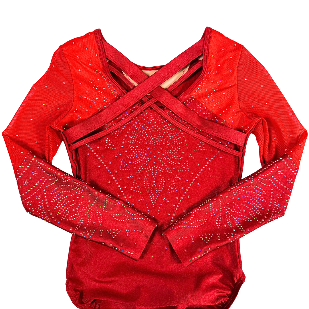 Justaucorps Cato Rouge Manches Longues