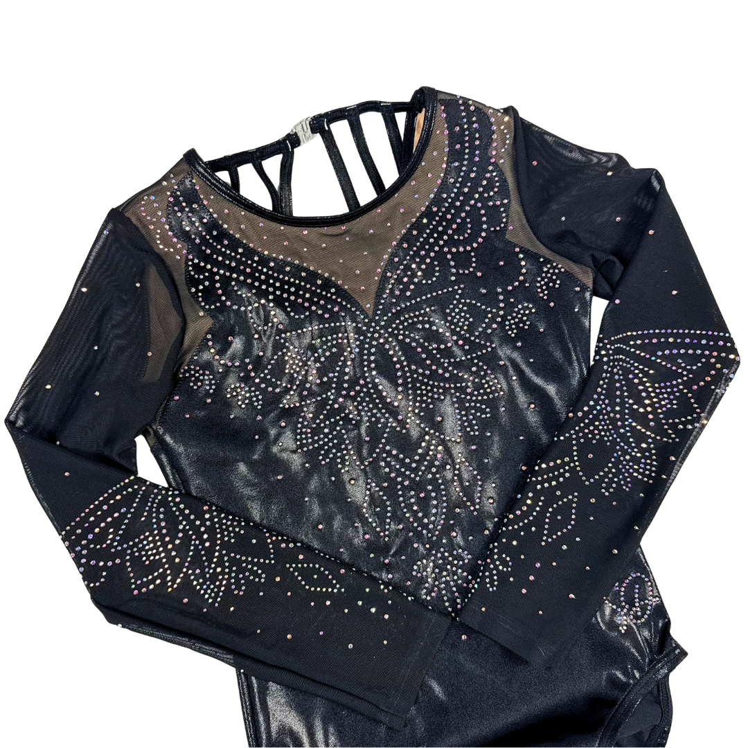 Gymnast Leotard Ella Black Long Sleeve