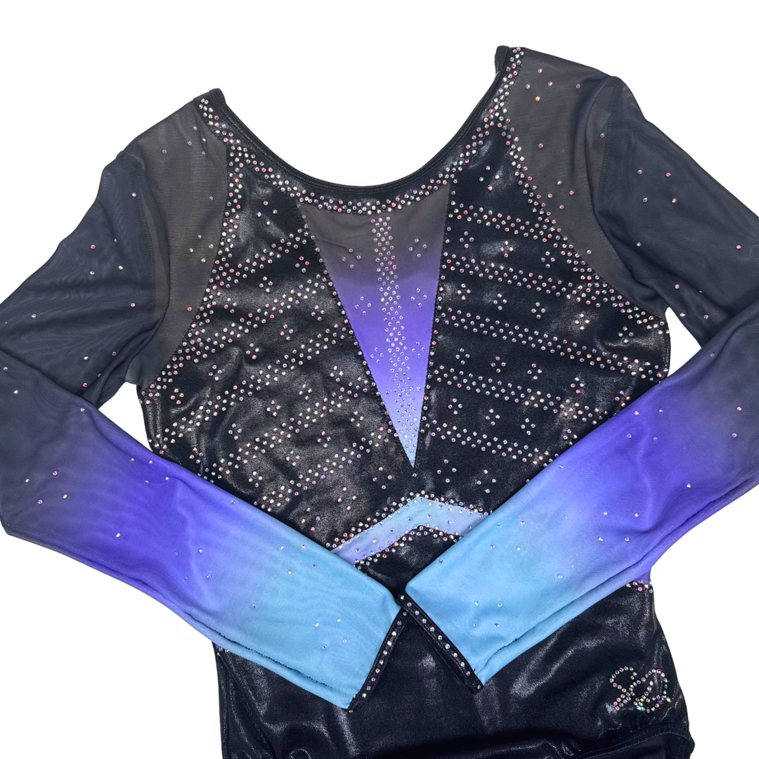 Turnpakje Faye Zwart Paars Blauw Lange Mouw