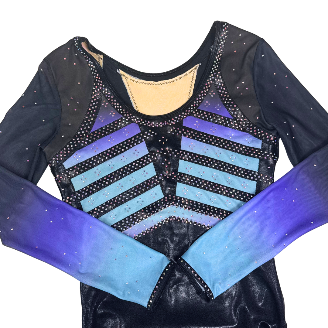 Turnpakje Faye Zwart Paars Blauw Lange Mouw