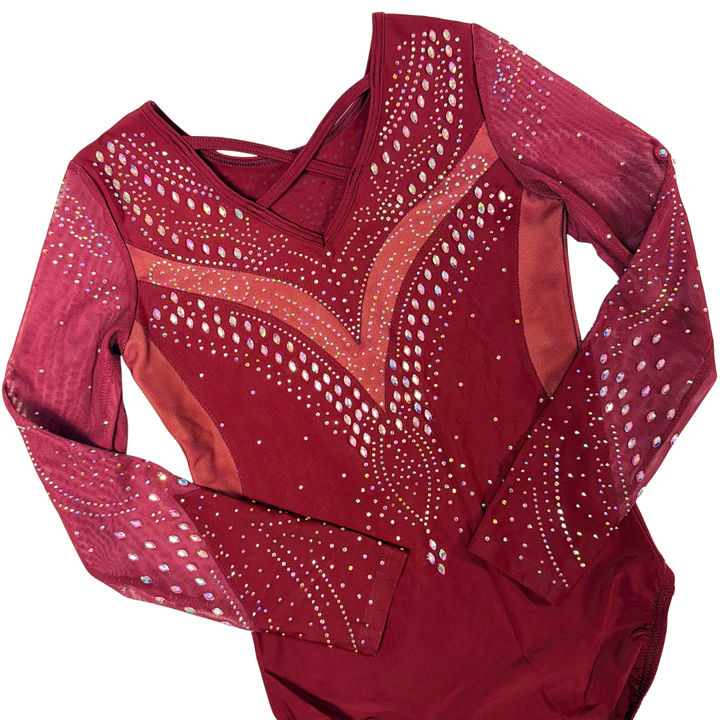 Justaucorps Isa Bordeaux Manches Longues - Lycra