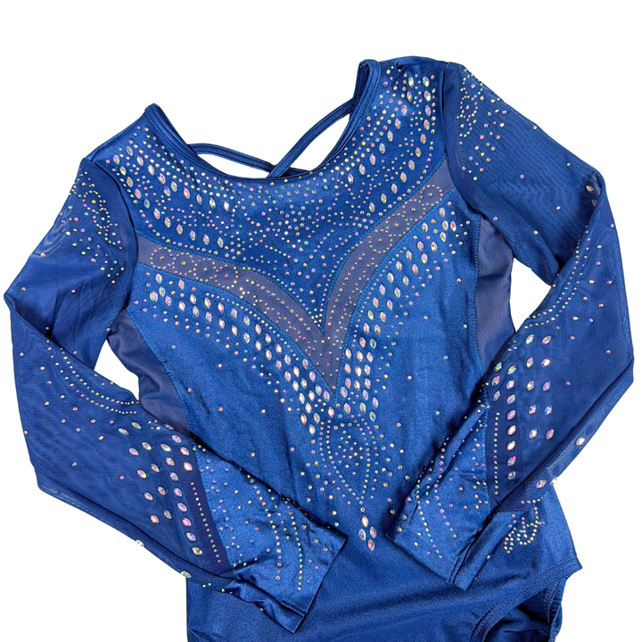 Turnpakje Isa Dark Ocean Blauw Lange Mouw - Lycra