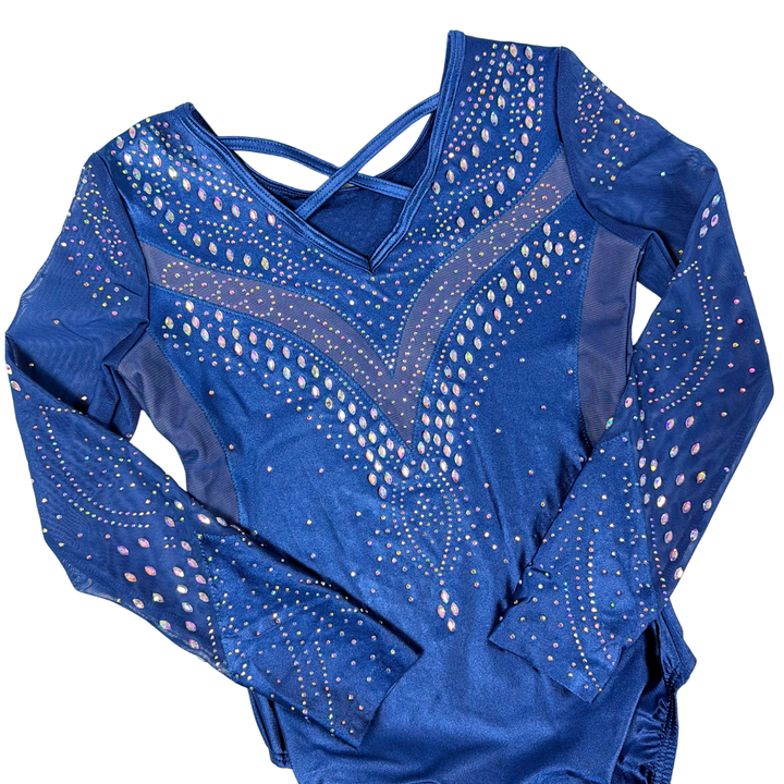 Turnpakje Isa Dark Ocean Blauw Lange Mouw - Lycra