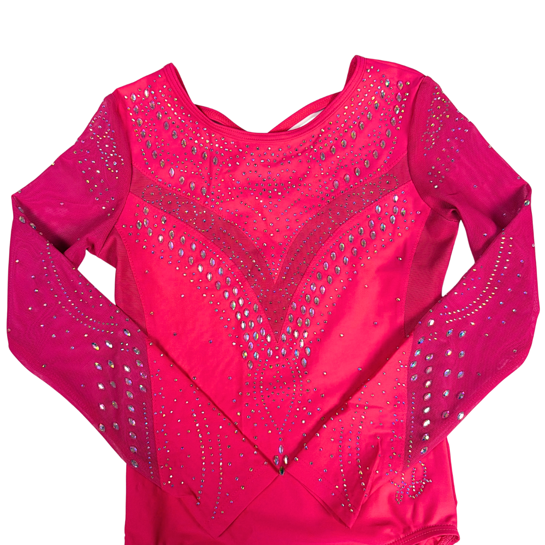 Justaucorps Isa Rose Fuchsia Manches Longues