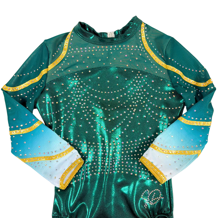 Justaucorps Joy Vert Or Manches Longues