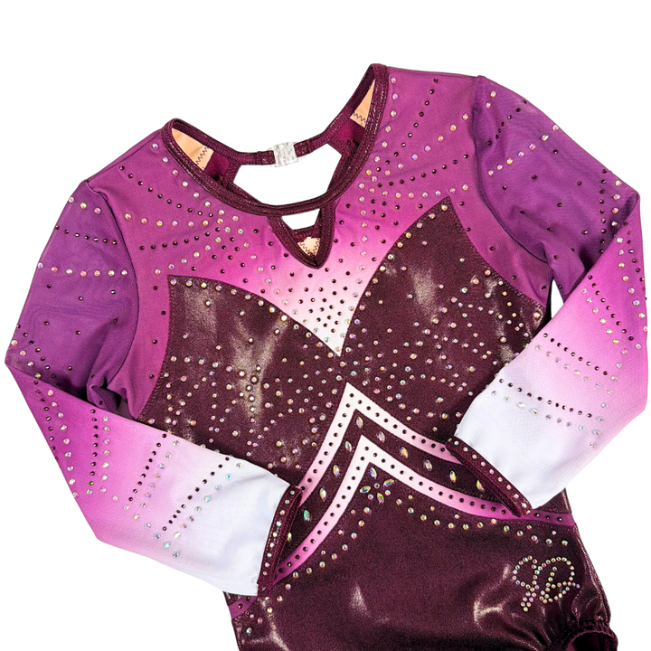 Justaucorps Kira Aubergine Manches Longues