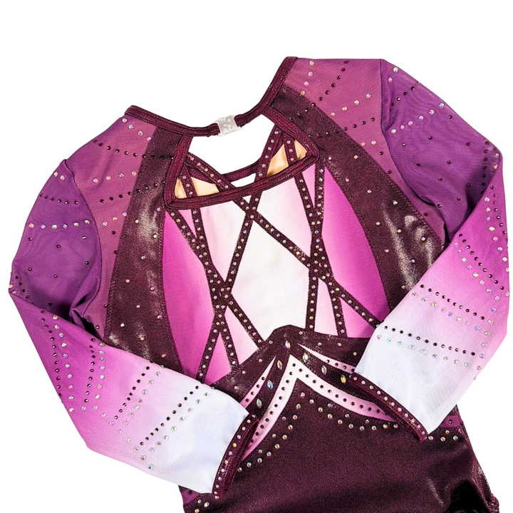 Justaucorps Kira Aubergine Manches Longues