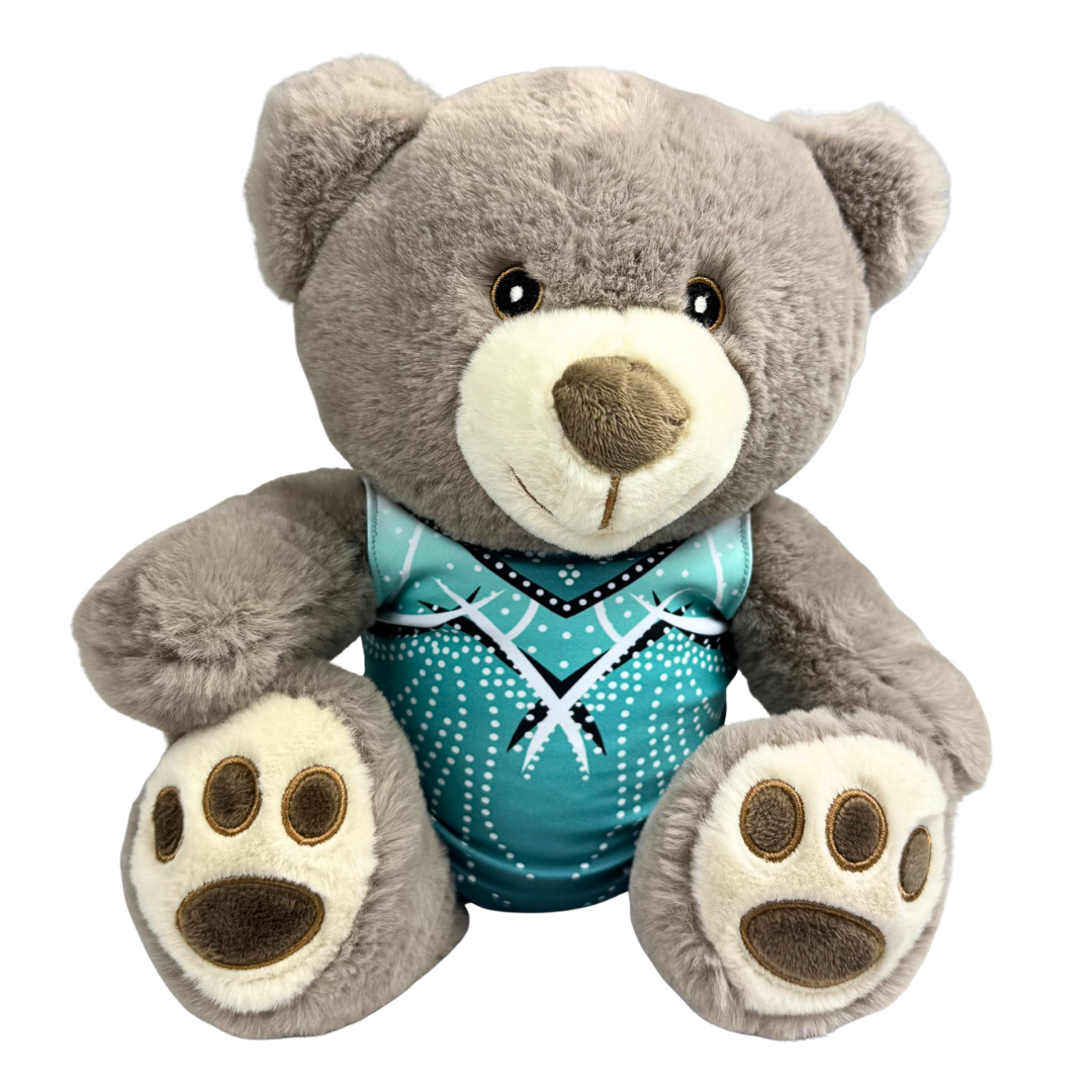 Peluche Ourson avec Justaucorps Jade Menthe