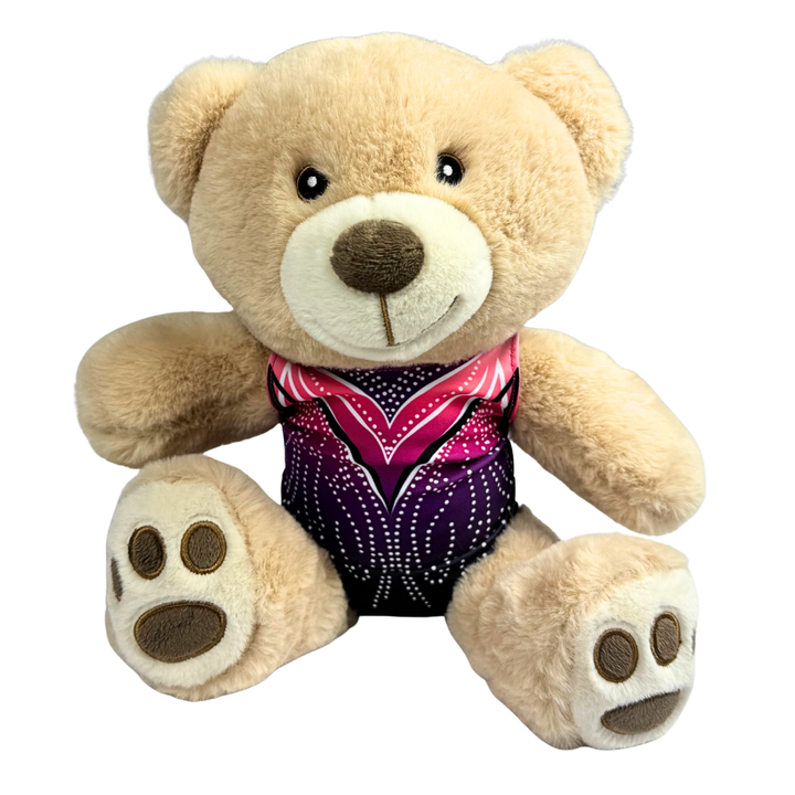 Knuffel Beer met Turnpakje Kyla Paars Roze