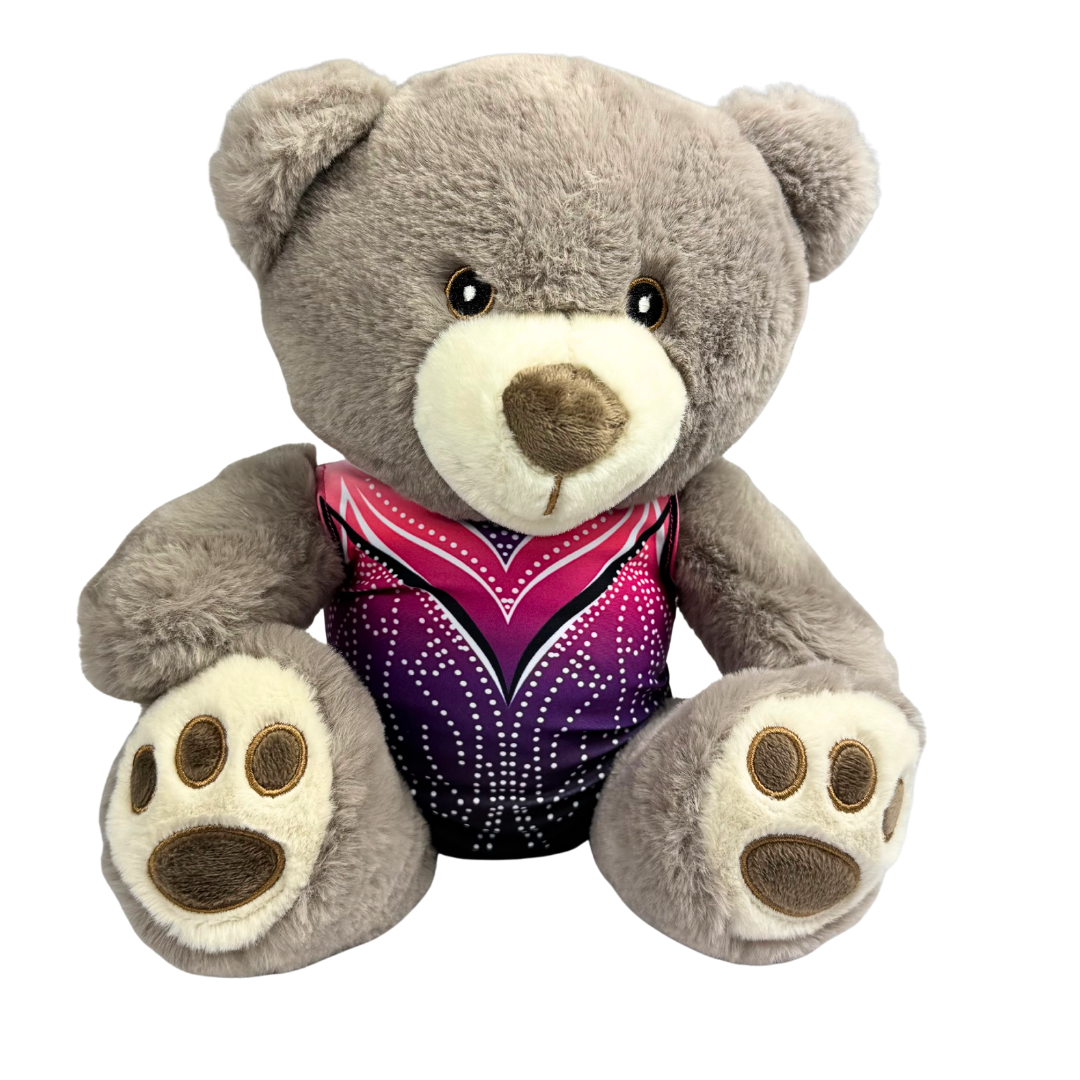 Knuffel Beer met Turnpakje Kyla Paars Roze