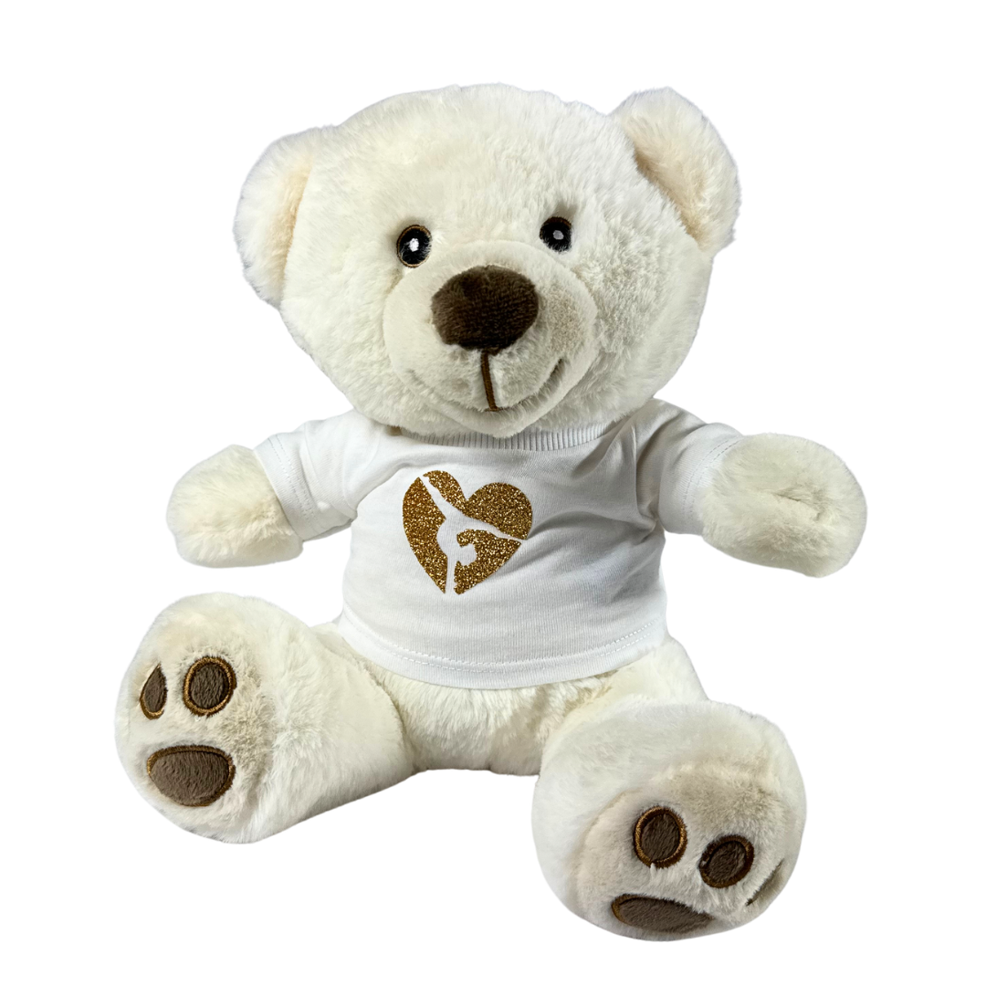 Teddy Bear White with Gymnastics Shirt