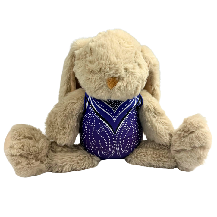 Konijn Bruin met Turnpakje Kyla Blauw Paars