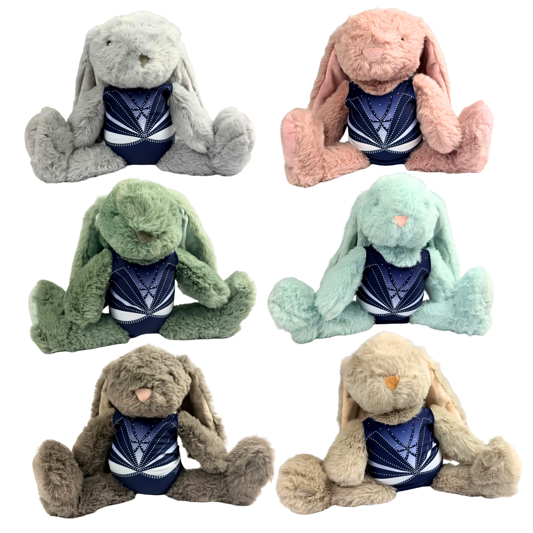 Knuffel Konijn met Turnpakje Roos Navy