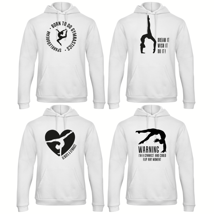 Pull / Sweat à capuche blanc Gymnastique 