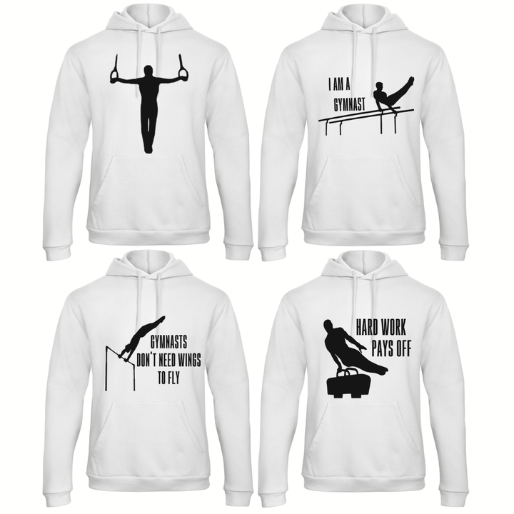 Pull / Sweat à capuche blanc Gymnastique Homme