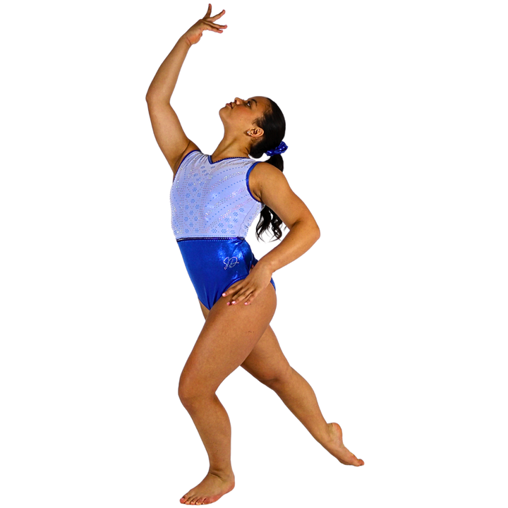 Combinaison de gymnastique Liz Royal Blue White