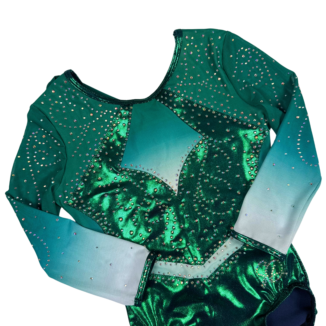 Justaucorps Lois Vert Manches Longues