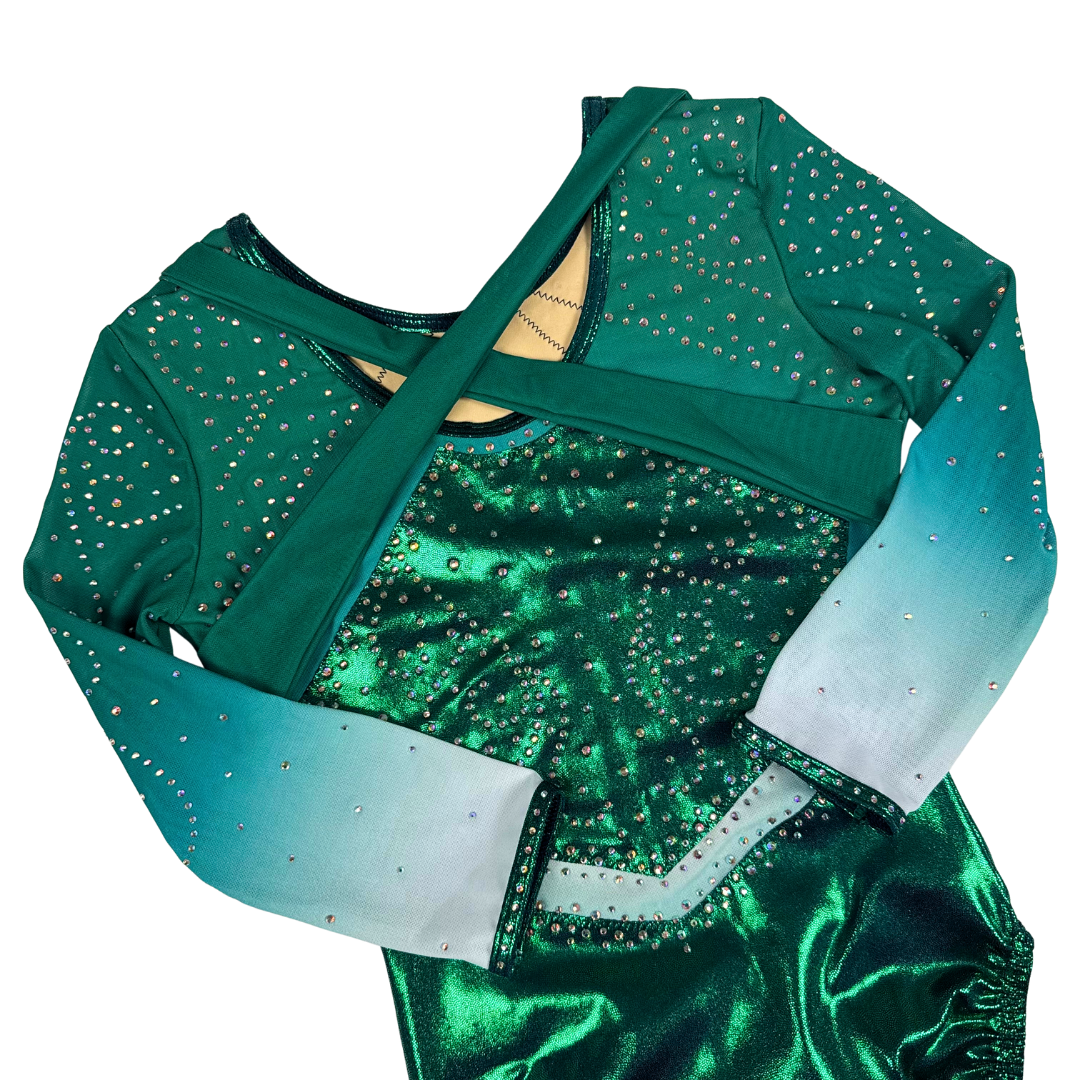 Justaucorps Lois Vert Manches Longues