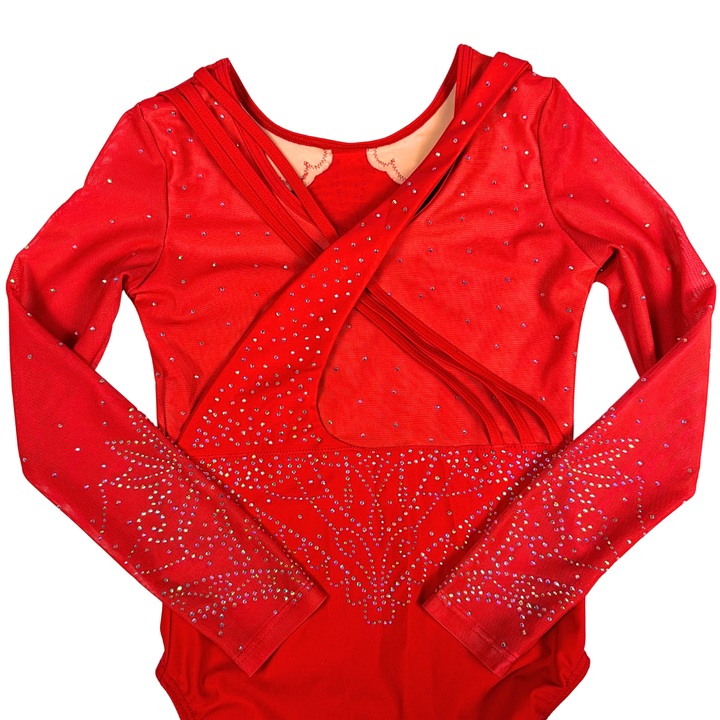 Justaucorps Mila Rouge Manches Longues