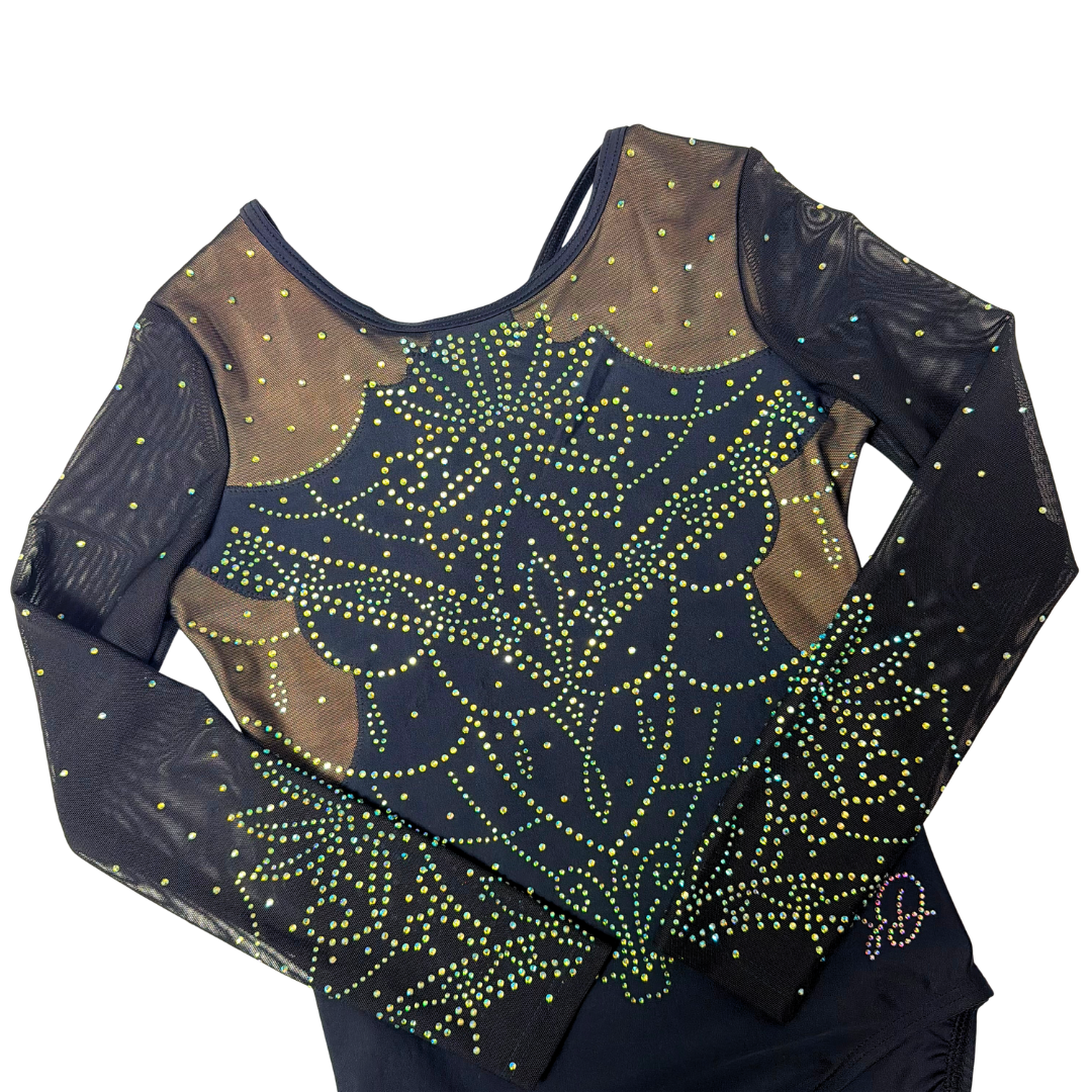 Justaucorps Mila Noir Manches Longues